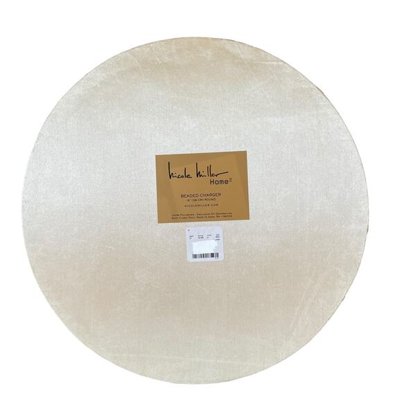 NICOLE MILLER Beaded Fall Leaves 15in Round Placemat Charger Multicolor NEW - Picture 8 of 10